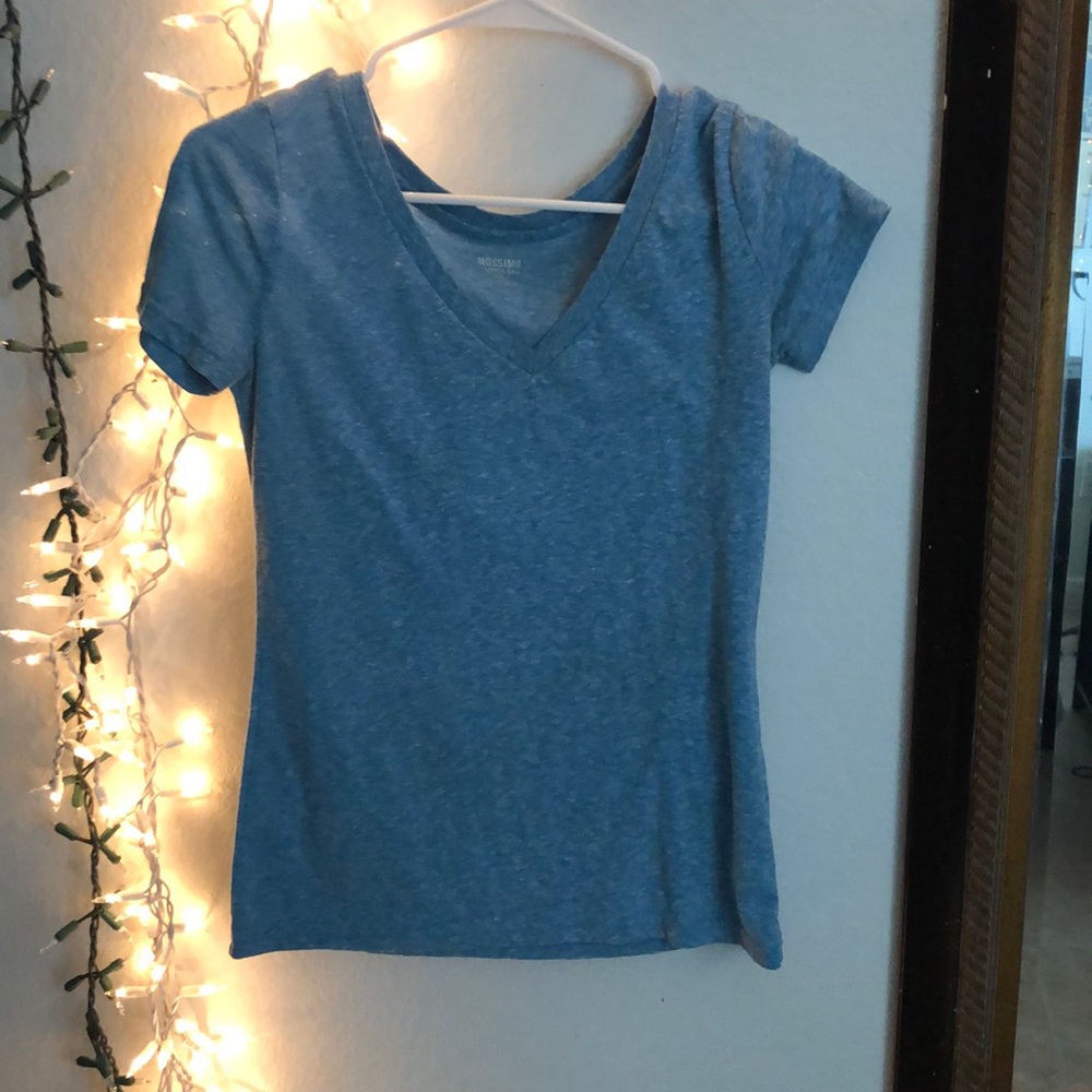 Blue V-neck Tee